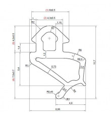 Уплотнитель совместим с профилем VEKA 254 (створка), EPDM, серый цена за 1 метр