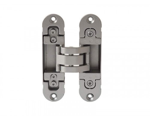 Петля скрытая, универсальная, 3D, 120x30 мм, 60 кг, цамак, серебро матовое 1 шт.