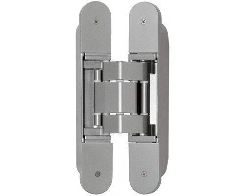 Петля скрытая, 3D, универсальная, 190x31 мм, 120 кг, цамак/алюминий, серебро матовое