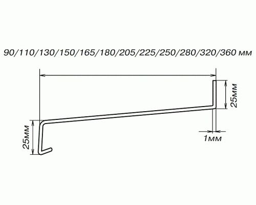 Слив наружный алюминиевый BAUSET 360 мм белый, 6м