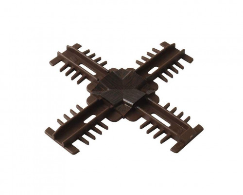 Соединение декоративное крестовое Isabel 18мм, темный дуб, для двустороннего профиля