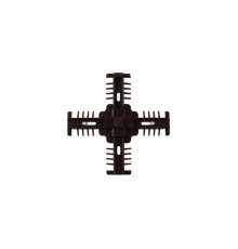 Соединение декоративное крестовое Isabel 25мм, коричневое