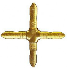 Соединение крестовое пластиковое Baviera золотое