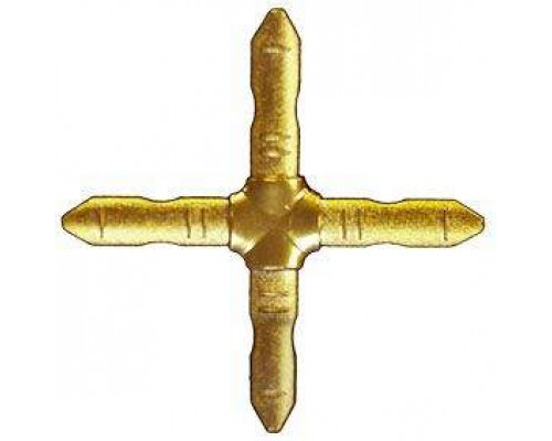 Соединение крестовое пластиковое Baviera золотое