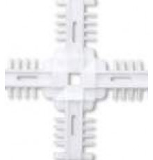 Соединение крестовое с отверстием под буфер Isabel 18мм белое