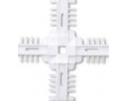 Соединение крестовое с отверстием под буфер Isabel 18мм белое