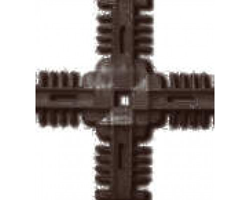 Соединение крестовое с отверстием под буфер Isabel 18мм коричневое