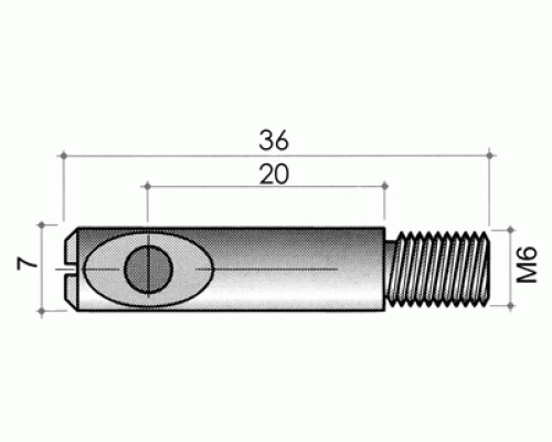 TF02 Дюбель конической стяжки BO04/BO05/BO06/BO25, D7x35 мм, М6, сталь, цинк. покр. 1 шт. TF02 Дюбель конической стяжки BO04/BO05/BO06/BO25, D7x35 мм, М6, сталь, цинк. покр. 1 шт.