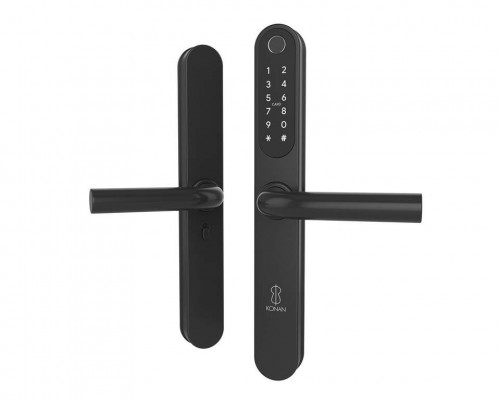 Умный электронный замок Konan Q1 Black (с замком, нажимной гарнитур)
