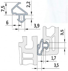 Уплотнитель DEVENTER для профиля KBE 228 (рама, створка),черный