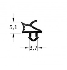 Уплотнитель DEVENTER совместим с профилем ELEX (рама, створка) притвор, чёрный