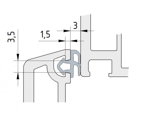 Уплотнитель DEVENTER совместим с профилем Rehau (рама, створка), чёрный