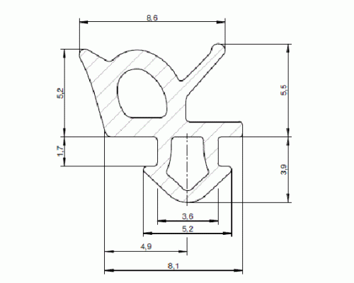 Уплотнитель DEVENTER совместим с профилем Rehau (стеклопакет), чёрный