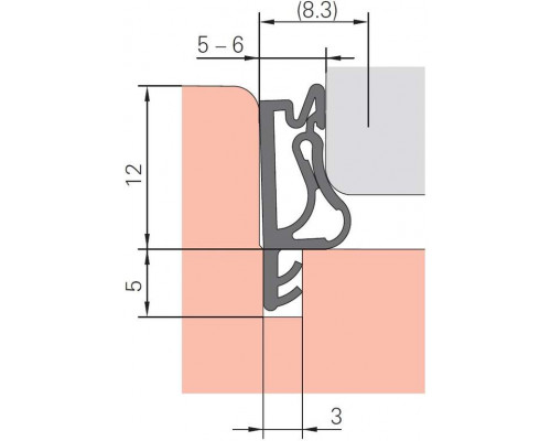 Уплотнитель для деревянных евроокон на наплав и фальц створки, ширина паза 3 мм, ТЭП, бежевый