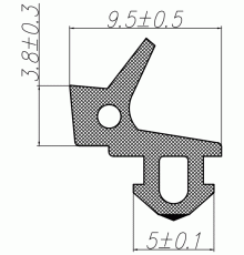 Уплотнитель совместим с профилем KBE (255) (стеклопакет), серый, "ELEMENTIS", ТЭП цена за 1 метр