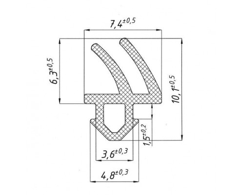 Уплотнитель совместим с профилем  (952) (рама, створка), серый, "ELEMENTIS", ТЭП цена за 1 метр