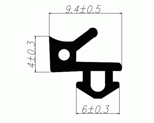 Уплотнитель совместим с профилем VEKA 253 (рама, стеклопакет), чёрный, "ELEMENTIS", ТЭП цена за 1 метр