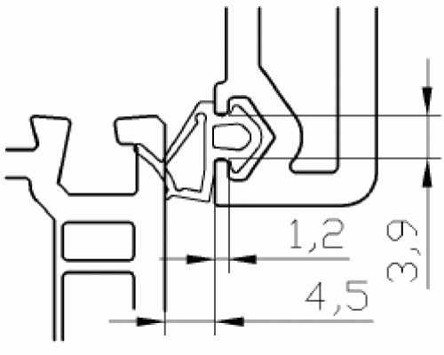 Уплотнитель совместим с профилем VEKA, (створка), серый цена за 1 метр Уплотнитель совместим с профилем VEKA, (створка), серый цена за 1 метр