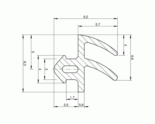 Уплотнитель совместим с профилем Rehau, Montblanc (створка, рама) черный