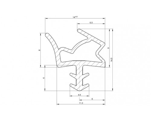 Уплотнитель контурный для межкомнатных дверей DEVENTER, ТЭП, черный RAL 9004