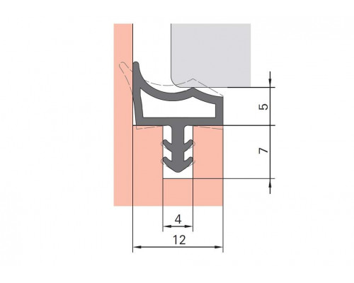 Уплотнитель контурный для межкомнатных дверей DEVENTER, ТПЕ, бежевый