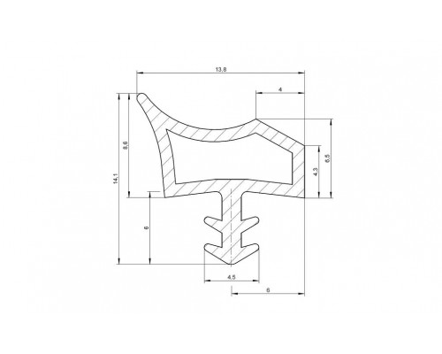 Уплотнитель контурный для межкомнатных дверей DEVENTER, ТПЕ, темно-коричневый