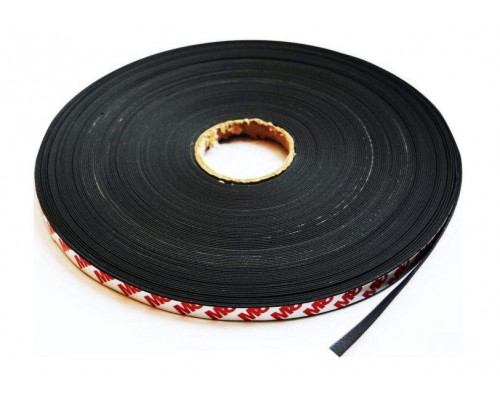 Уплотнитель контурный, для противопожарных дверей, на графитовой основе, с клеевым слоем, 1.5x10 мм, черный