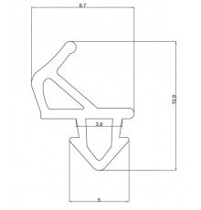 Уплотнитель совместим с профилем REHAU (101) (рама, створка), чёрный, ТЭП