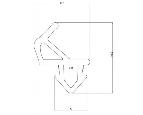 Уплотнитель совместим с профилем REHAU (101) (рама, створка), чёрный, ТЭП