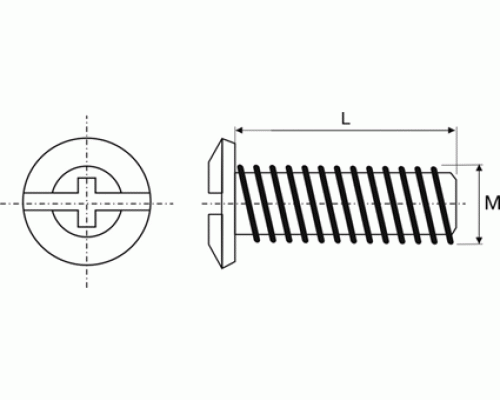 VC01 Винт с полукруглой шляпкой M4x15 мм, крест, сталь, цинк. покр. 1 шт.