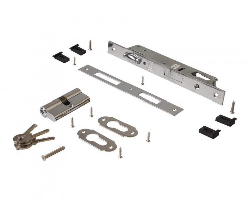 Замок ELEMENTIS ригель с роликом c ответной планкой, 2 накладки с ПЦ 35х35, 3 ключа, 1155/F23/25/85/8 1 шт.