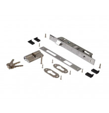 Замок ELEMENTIS ригель с защелкой c ответной планкой, 2 накладки с ПЦ 35х35, 3 ключа, 1153/F23/25/85/8 1 шт.