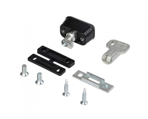 Замок блокировочный (детский) БЗ-02 для алюминиевого окна, ELEMENTIS, черный RAL9005