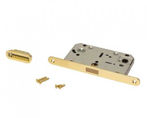 Замок магнитный ELEMENTIS с ответной планкой, 50x96x18, для сантехнических узлов , универсальный, латунь матовая