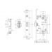 Замок магнитный WC 50x8x96x6 штульп овал 18 мм, хром матовый с ответной планкой W7 и винтами 1 шт.
