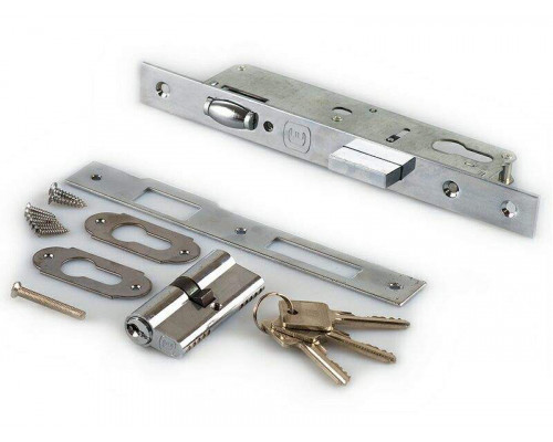 Замок ELEMENTIS ригель с роликом c ответной планкой, 2 накладки с ПЦ 35х35, 3 ключа, 1155/F23/30/85/8 1 шт.