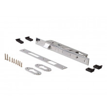 Комплект: замок ELEMENTIS однозапорный ригель с защелкой, ответная планка, 2 накладки на профильный цилиндр, 4 подкладки, саморезы, 1153/F23/25/85/8 1 шт.