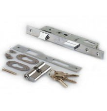 Замок ELEMENTIS ригель с защелкой c ответной планкой, 2 накладки с ПЦ 35х35, 3 ключа, 1153/F23/30/85/8 1 шт.